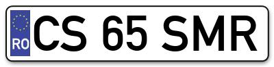 Placuta inmatriculare numar auto  CS-65-SMR, CS 65 SMR, CS65SMR