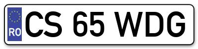 Placuta inmatriculare numar auto  CS-65-WDG, CS 65 WDG, CS65WDG