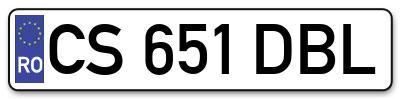 Placuta inmatriculare numar auto  CS-651-DBL, CS 651 DBL, CS651DBL