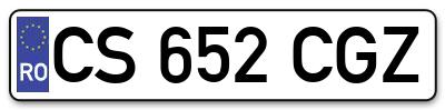 Placuta inmatriculare numar auto  CS-652-CGZ, CS 652 CGZ, CS652CGZ