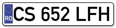 Placuta inmatriculare numar auto  CS-652-LFH, CS 652 LFH, CS652LFH