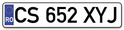 Placuta inmatriculare numar auto  CS-652-XYJ, CS 652 XYJ, CS652XYJ