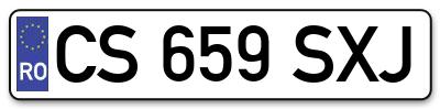 Placuta inmatriculare numar auto  CS-659-SXJ, CS 659 SXJ, CS659SXJ