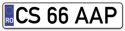 Placuta inmatriculare numar auto  CS-66-AAP, CS 66 AAP, CS66AAP