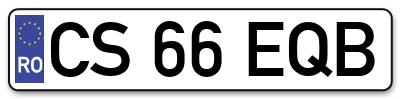 Placuta inmatriculare numar auto  CS-66-EQB, CS 66 EQB, CS66EQB