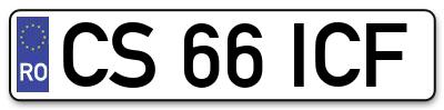 Placuta inmatriculare numar auto  CS-66-ICF, CS 66 ICF, CS66ICF