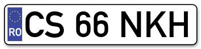 Placuta inmatriculare numar auto  CS-66-NKH, CS 66 NKH, CS66NKH