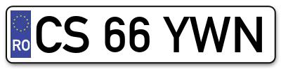Placuta inmatriculare numar auto  CS-66-YWN, CS 66 YWN, CS66YWN