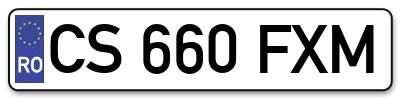 Placuta inmatriculare numar auto  CS-660-FXM, CS 660 FXM, CS660FXM