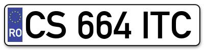 Placuta inmatriculare numar auto  CS-664-ITC, CS 664 ITC, CS664ITC