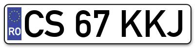Placuta inmatriculare numar auto  CS-67-KKJ, CS 67 KKJ, CS67KKJ