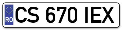 Placuta inmatriculare numar auto  CS-670-IEX, CS 670 IEX, CS670IEX