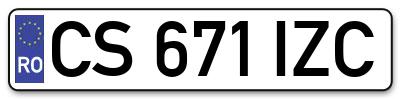 Placuta inmatriculare numar auto  CS-671-IZC, CS 671 IZC, CS671IZC