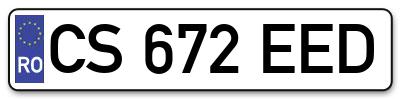 Placuta inmatriculare numar auto  CS-672-EED, CS 672 EED, CS672EED