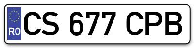 Placuta inmatriculare numar auto  CS-677-CPB, CS 677 CPB, CS677CPB