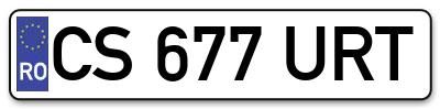 Placuta inmatriculare numar auto  CS-677-URT, CS 677 URT, CS677URT