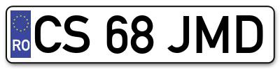 Placuta inmatriculare numar auto  CS-68-JMD, CS 68 JMD, CS68JMD