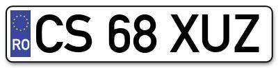 Placuta inmatriculare numar auto  CS-68-XUZ, CS 68 XUZ, CS68XUZ