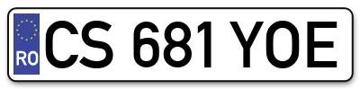 Placuta inmatriculare numar auto  CS-681-YOE, CS 681 YOE, CS681YOE