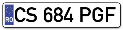 Placuta inmatriculare numar auto  CS-684-PGF, CS 684 PGF, CS684PGF