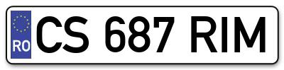 Placuta inmatriculare numar auto  CS-687-RIM, CS 687 RIM, CS687RIM