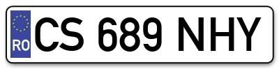 Placuta inmatriculare numar auto  CS-689-NHY, CS 689 NHY, CS689NHY