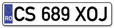 Placuta inmatriculare numar auto  CS-689-XOJ, CS 689 XOJ, CS689XOJ
