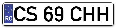Placuta inmatriculare numar auto  CS-69-CHH, CS 69 CHH, CS69CHH