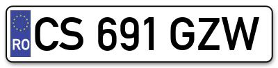 Placuta inmatriculare numar auto  CS-691-GZW, CS 691 GZW, CS691GZW
