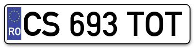 Placuta inmatriculare numar auto  CS-693-TOT, CS 693 TOT, CS693TOT