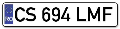Placuta inmatriculare numar auto  CS-694-LMF, CS 694 LMF, CS694LMF