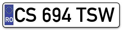 Placuta inmatriculare numar auto  CS-694-TSW, CS 694 TSW, CS694TSW