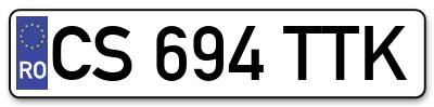Placuta inmatriculare numar auto  CS-694-TTK, CS 694 TTK, CS694TTK