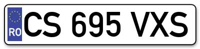 Placuta inmatriculare numar auto  CS-695-VXS, CS 695 VXS, CS695VXS