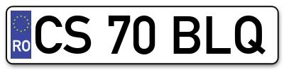 Placuta inmatriculare numar auto  CS-70-BLQ, CS 70 BLQ, CS70BLQ