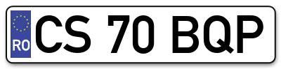 Placuta inmatriculare numar auto  CS-70-BQP, CS 70 BQP, CS70BQP