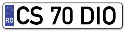 Placuta inmatriculare numar auto  CS-70-DIO, CS 70 DIO, CS70DIO