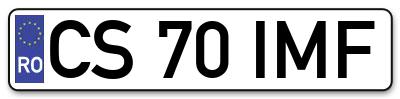 Placuta inmatriculare numar auto  CS-70-IMF, CS 70 IMF, CS70IMF
