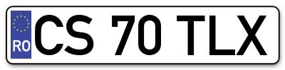 Placuta inmatriculare numar auto  CS-70-TLX, CS 70 TLX, CS70TLX
