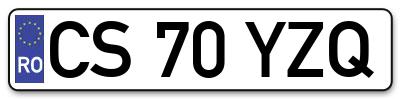 Placuta inmatriculare numar auto  CS-70-YZQ, CS 70 YZQ, CS70YZQ