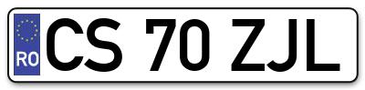 Placuta inmatriculare numar auto  CS-70-ZJL, CS 70 ZJL, CS70ZJL