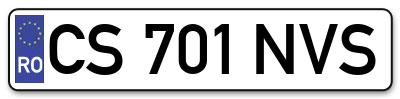 Placuta inmatriculare numar auto  CS-701-NVS, CS 701 NVS, CS701NVS