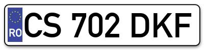 Placuta inmatriculare numar auto  CS-702-DKF, CS 702 DKF, CS702DKF