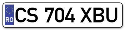 Placuta inmatriculare numar auto  CS-704-XBU, CS 704 XBU, CS704XBU