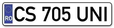 Placuta inmatriculare numar auto  CS-705-UNI, CS 705 UNI, CS705UNI