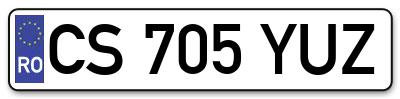 Placuta inmatriculare numar auto  CS-705-YUZ, CS 705 YUZ, CS705YUZ