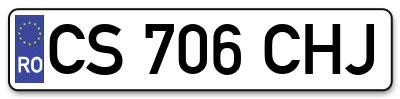 Placuta inmatriculare numar auto  CS-706-CHJ, CS 706 CHJ, CS706CHJ
