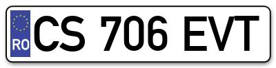 Placuta inmatriculare numar auto  CS-706-EVT, CS 706 EVT, CS706EVT