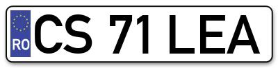 Placuta inmatriculare numar auto  CS-71-LEA, CS 71 LEA, CS71LEA