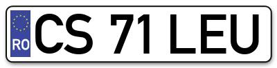 Placuta inmatriculare numar auto  CS-71-LEU, CS 71 LEU, CS71LEU